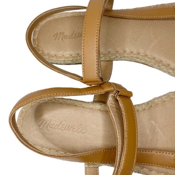 Madewell The Hallie Espadrille Tan Leather Sandals in Vachetta Size 9 - Picture 7 of 9